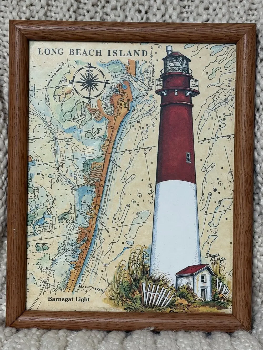 Barnegat Lighthouse Long Beach Island NJ Framed Art Print Donna Elias